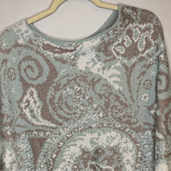 Chico Shaw Sweater Blue Gray Fringe‎ Size Small/Med - Picture 5 of 8